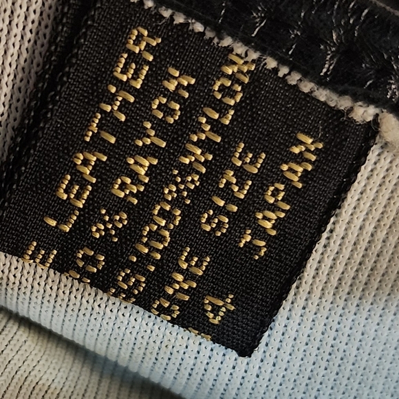 Vintage 90s Black Leather Gloves | Lined Dress Gloves | Made in Japan Size Small - Picture 7 of 7